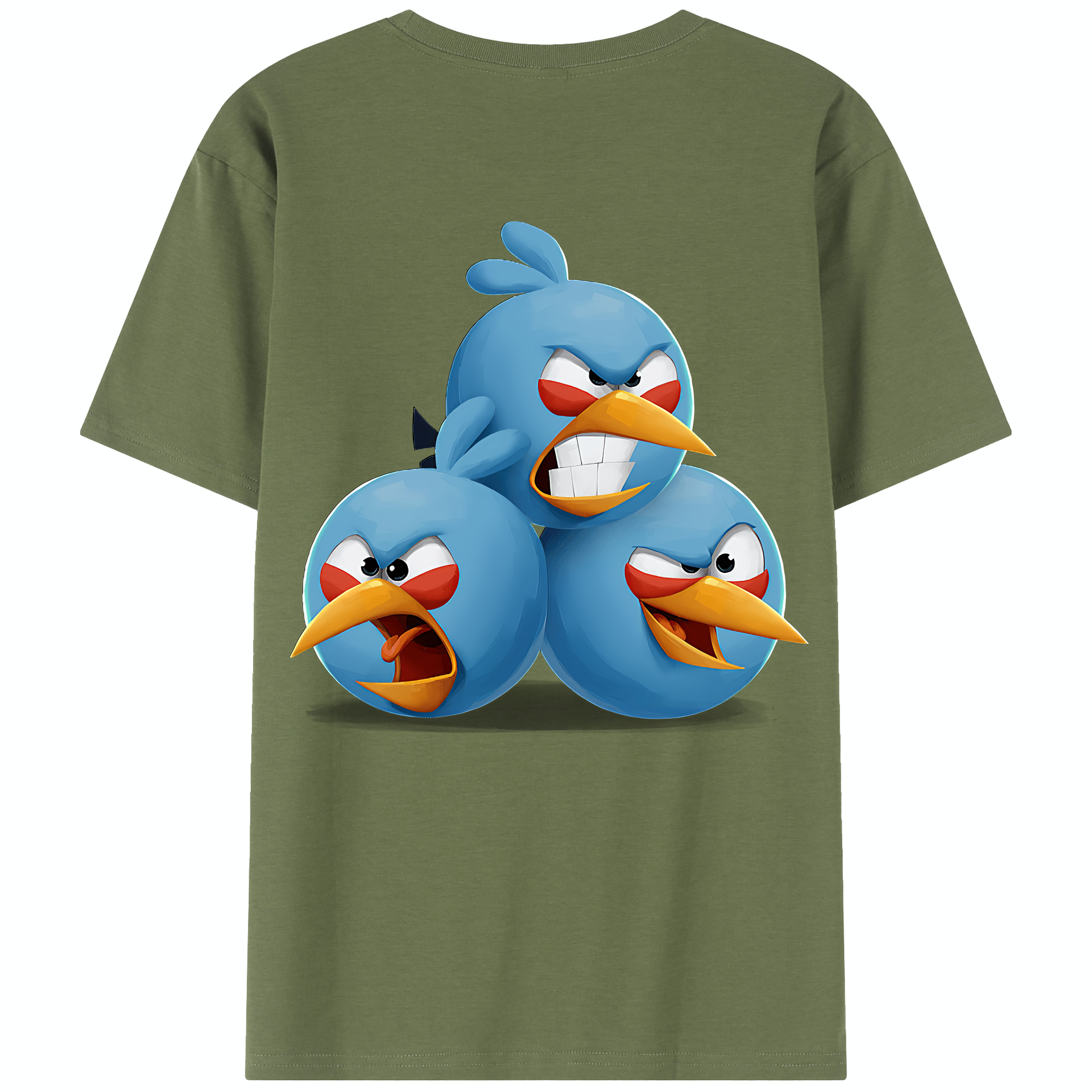 （画像用） Angry Birds アングリーバード 綿100％半袖Tシャツ（背面プリント）